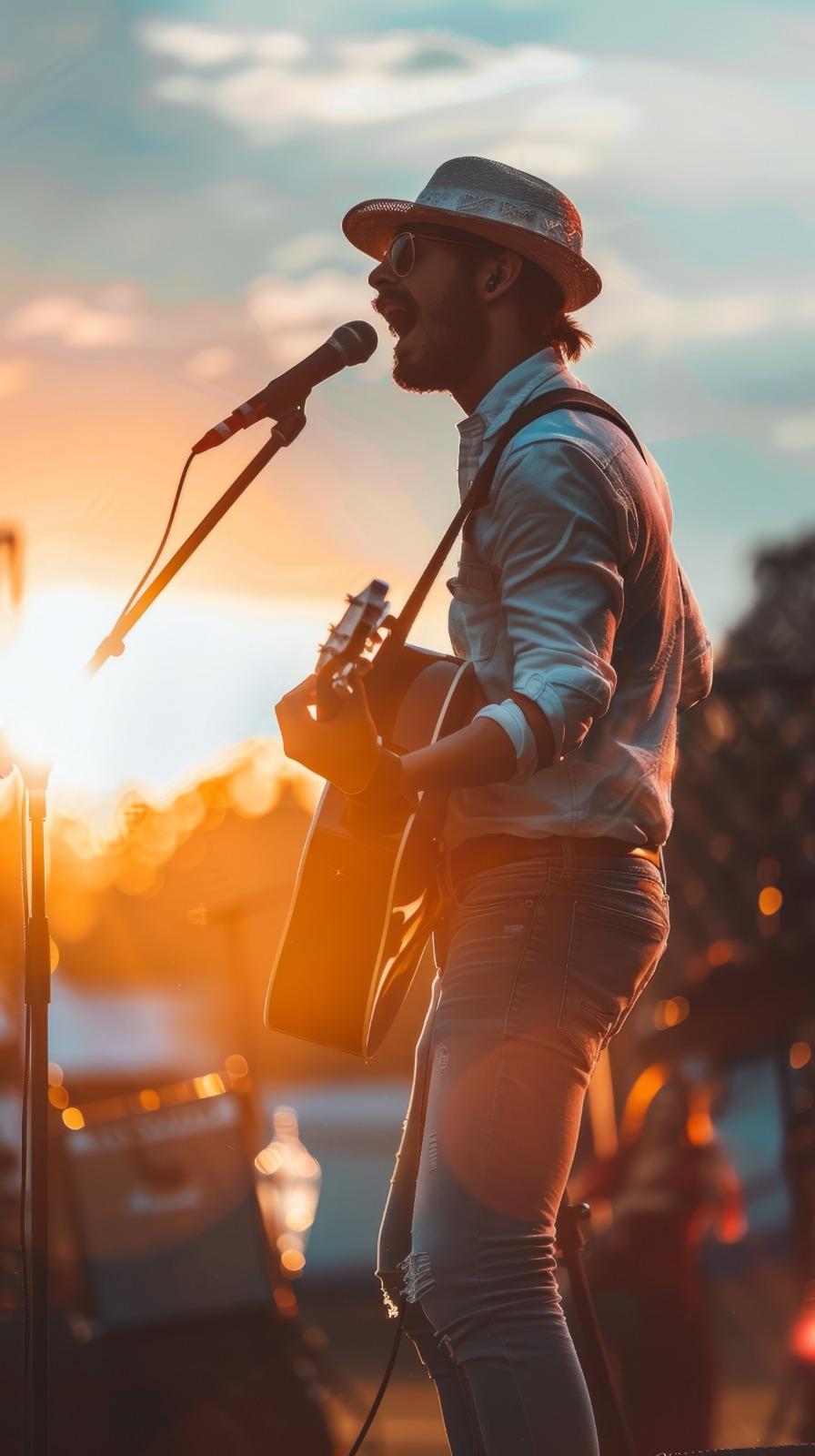 Person on Stage Singing
