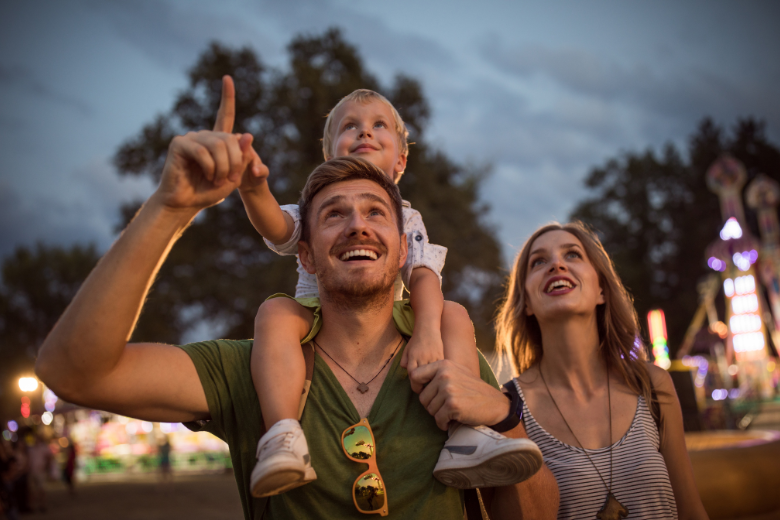 Family Watching Fireworks