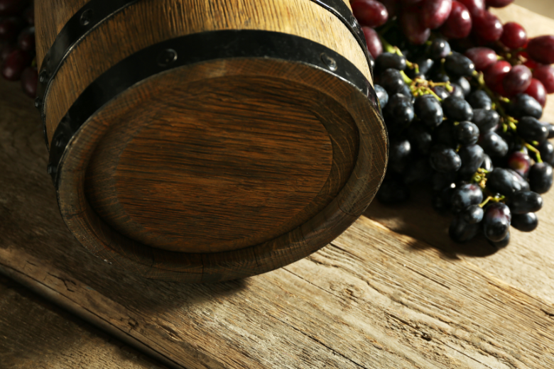 Grapes and a Barrel