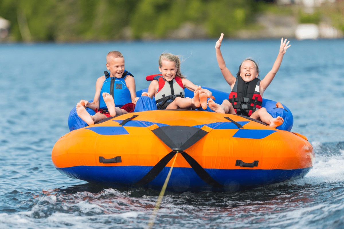 Kids in Water Tube