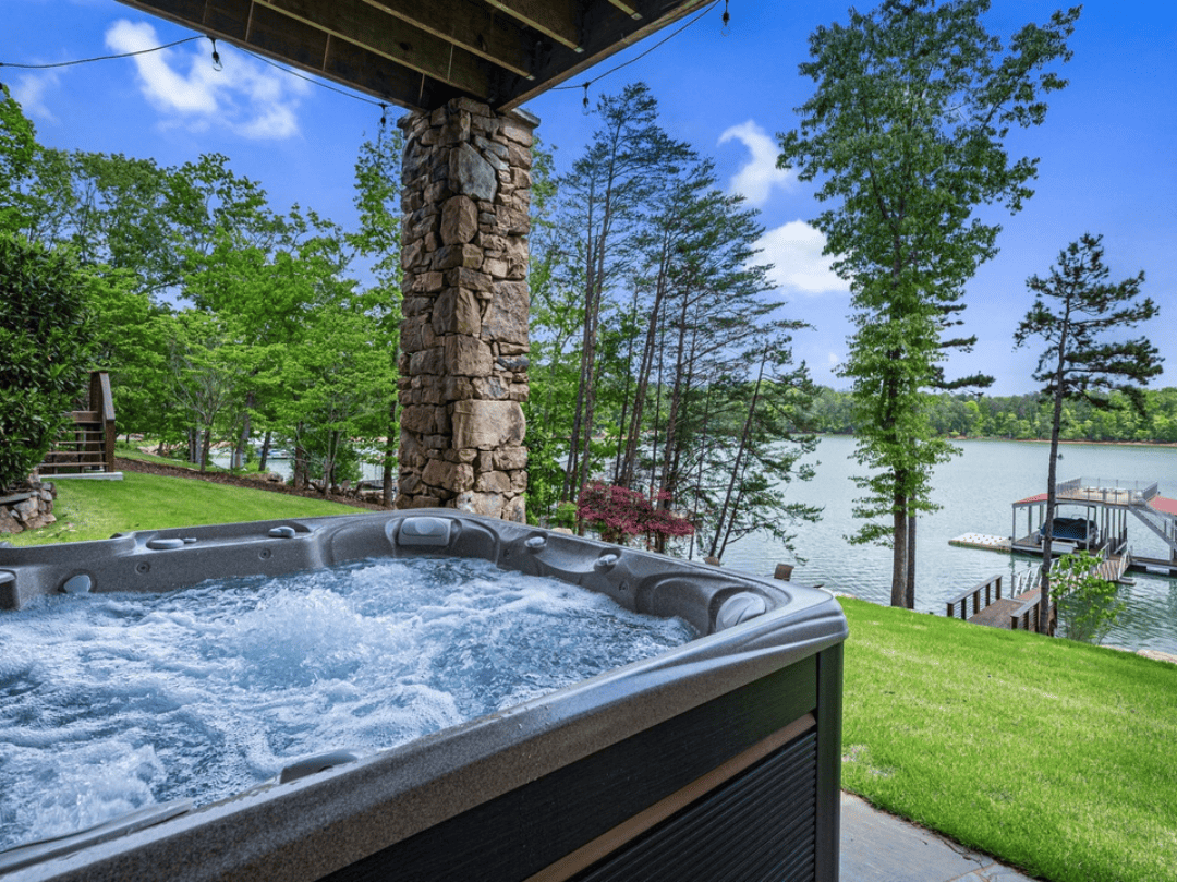 Hot Tub on Back Porch of a SCCR Vacation Rental