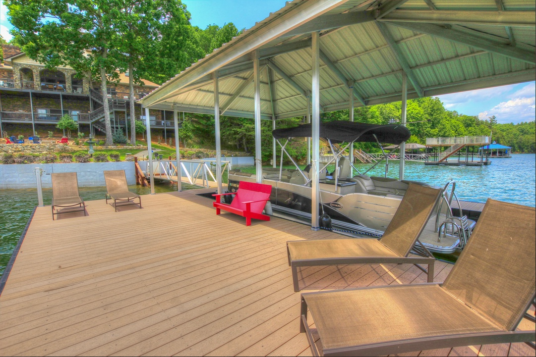 Private Lake Dock with Chairs