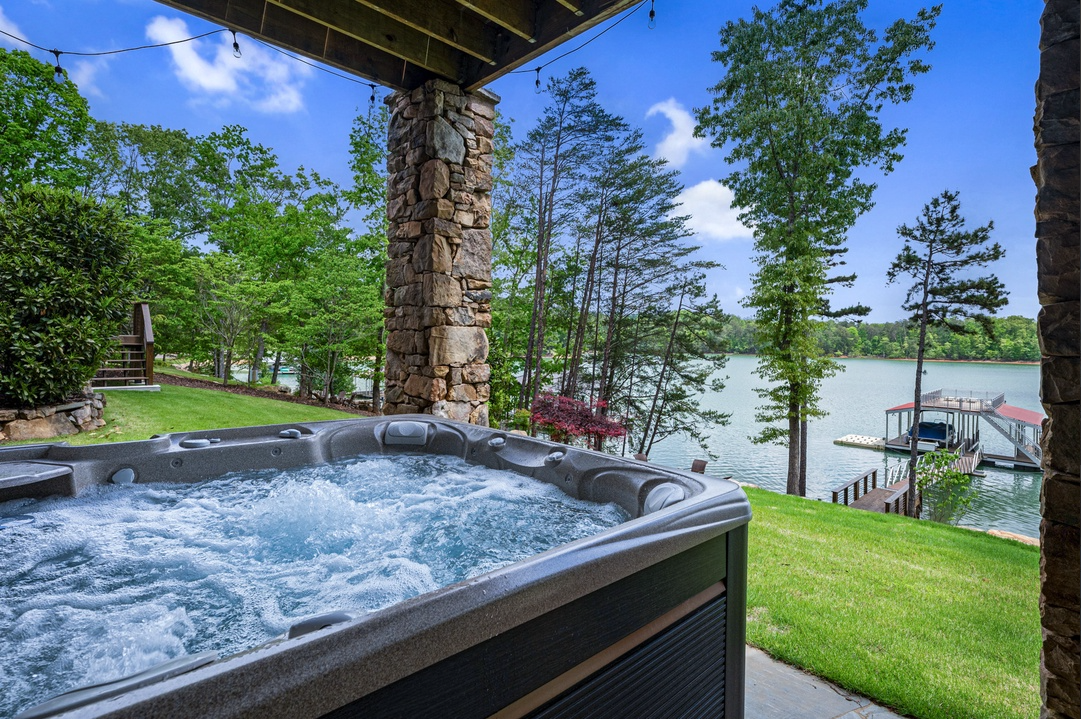Hot Tub on Back Porch of a SCCR Vacation Rental