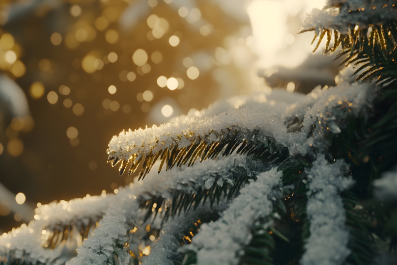 Snow Covered Tree Branch