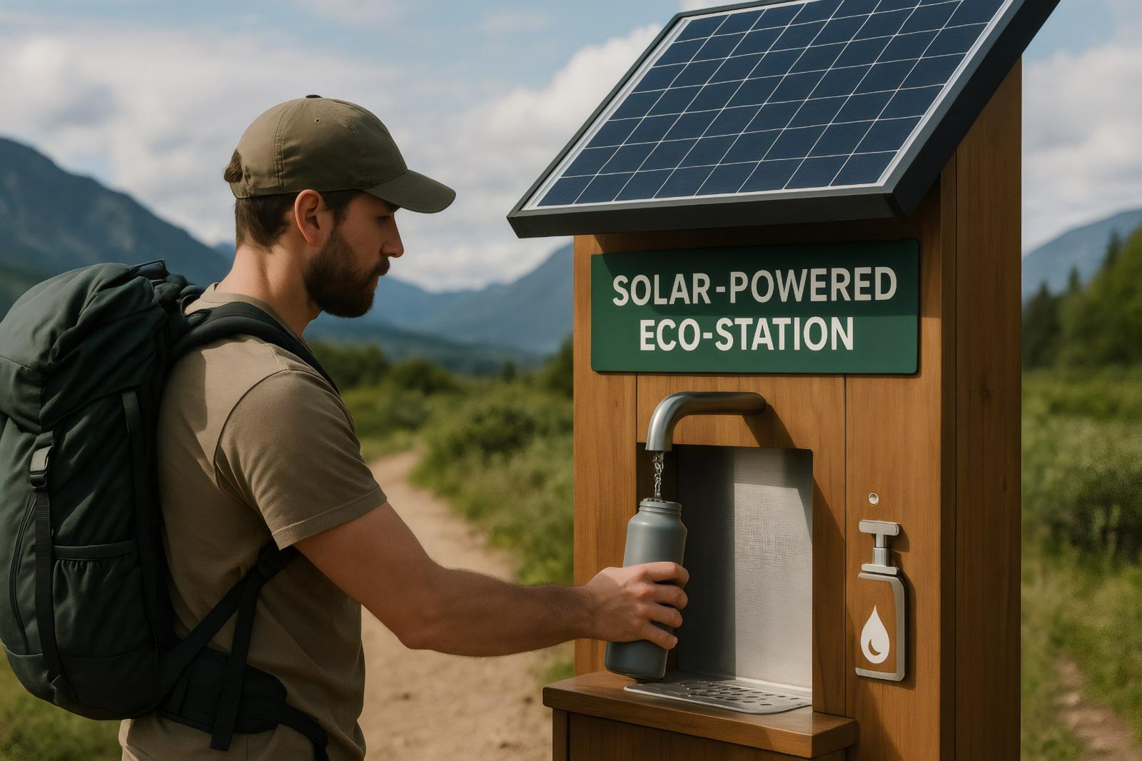 Man Filling Water Bottle
