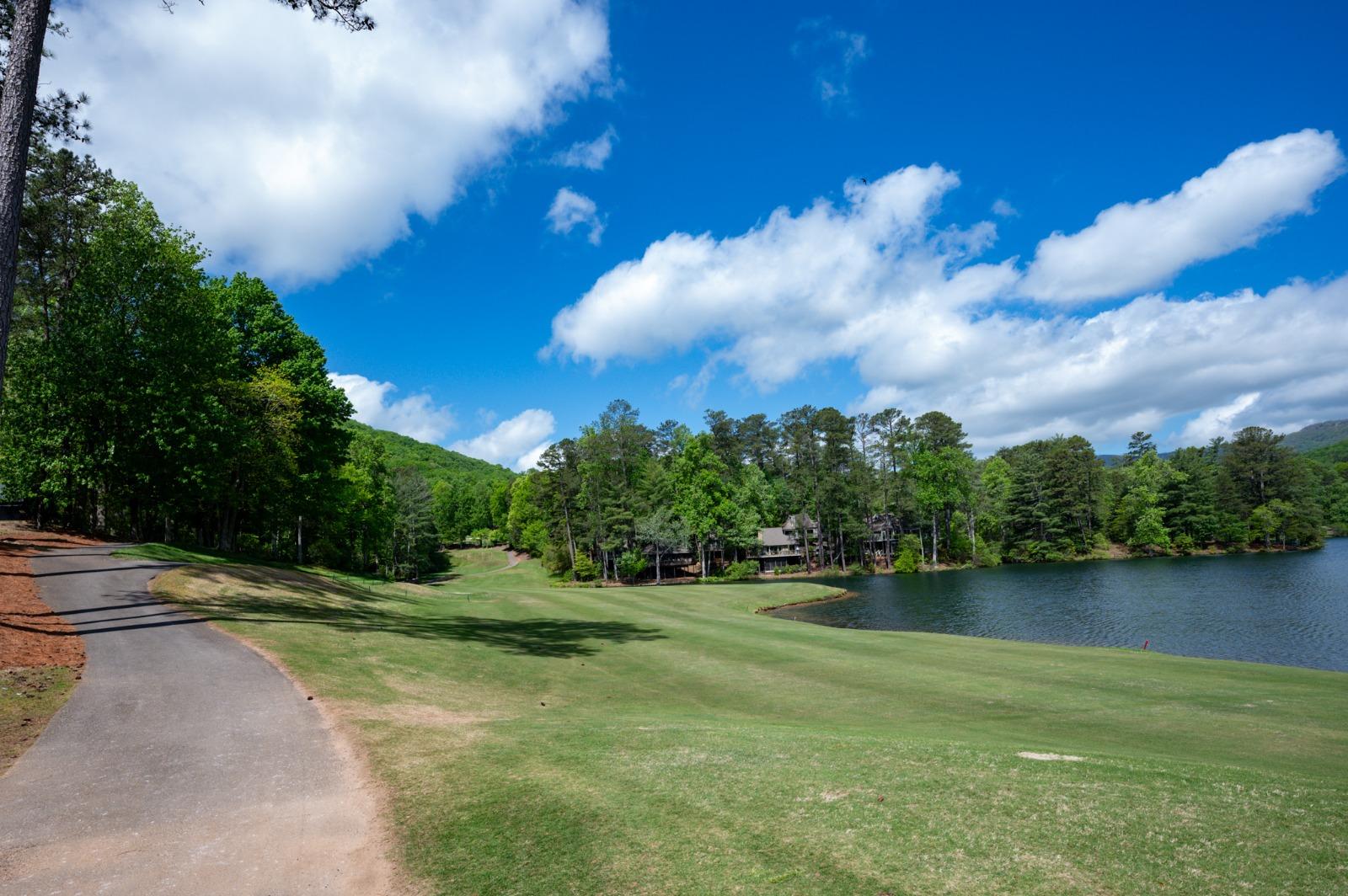 Big Canoe Cart Path and Golf Course Next to Lake